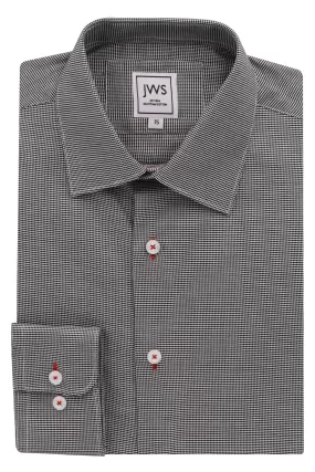 Black Micro Houndstooth Non Iron Egyptian Cotton Dress Shirt