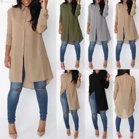 Blouse Shirt Loose Asymmetric