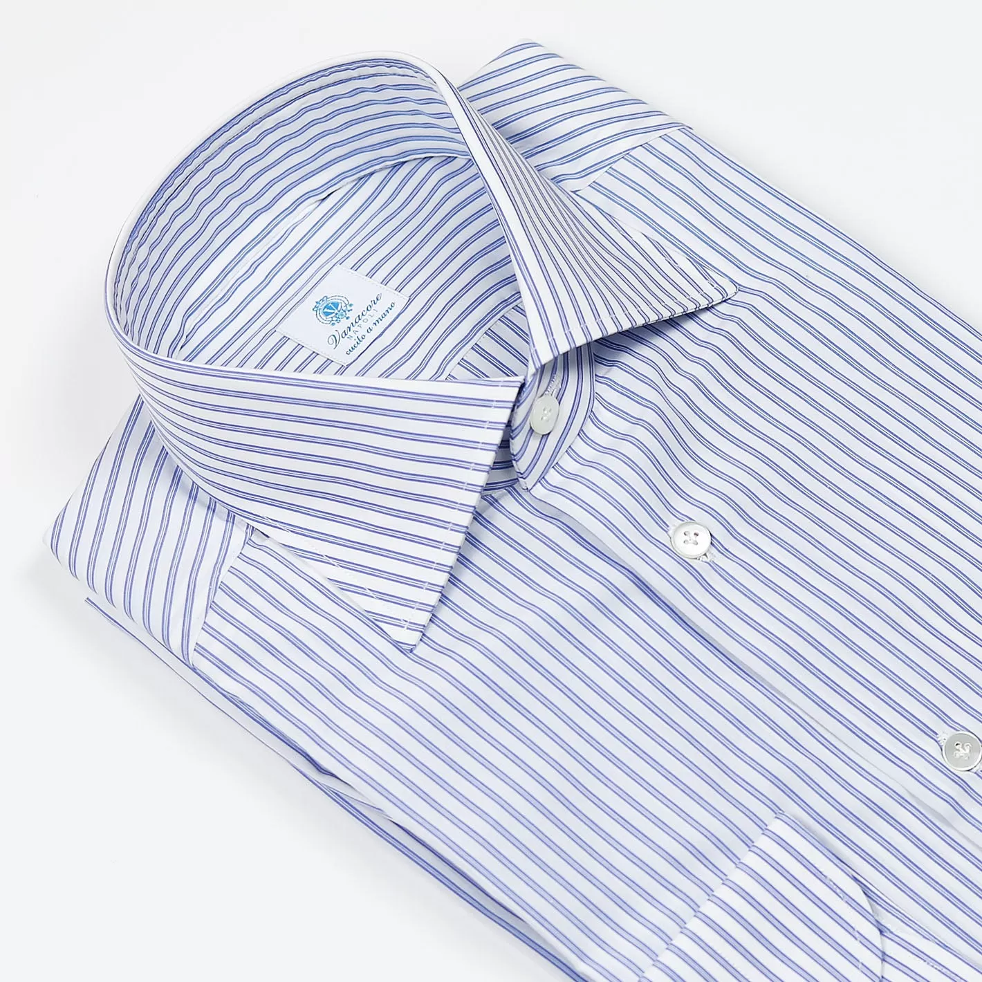 Blue Double Striped Semi-cutaway Shirt