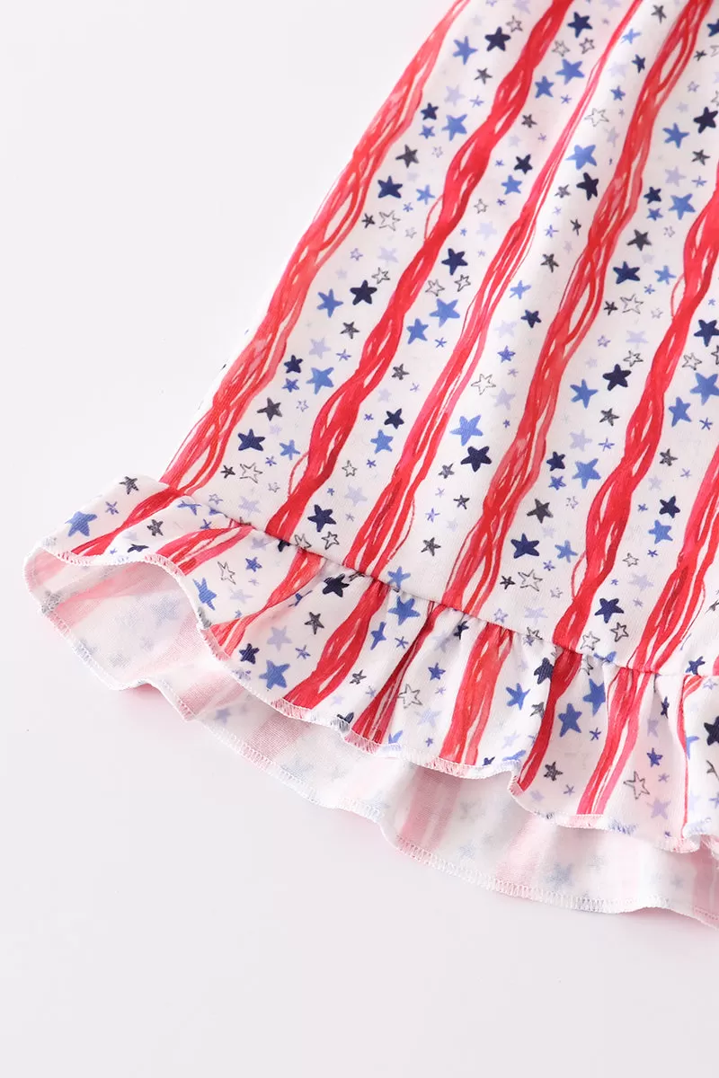 Blue Patriotic flag girl set