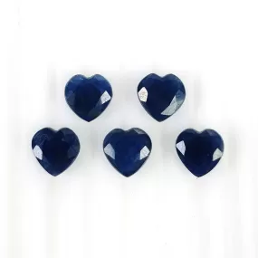 BLUE SAPPHIRE Gemstone Normal Cut : 10.80cts Natural Untreated Unheated Sapphire Heart Shape 8mm 5pcs