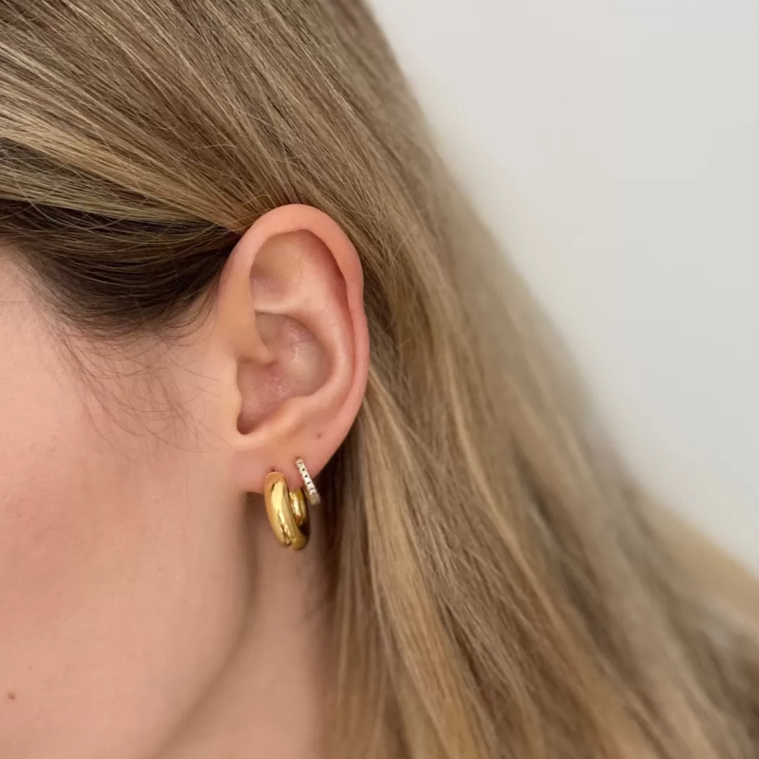 Bold Gold Hoops (Butterfly   Post) - Small