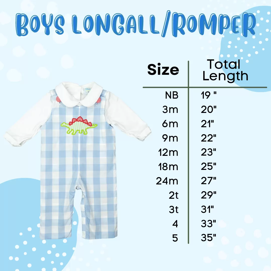 Boys Blue Check Lounge Romper