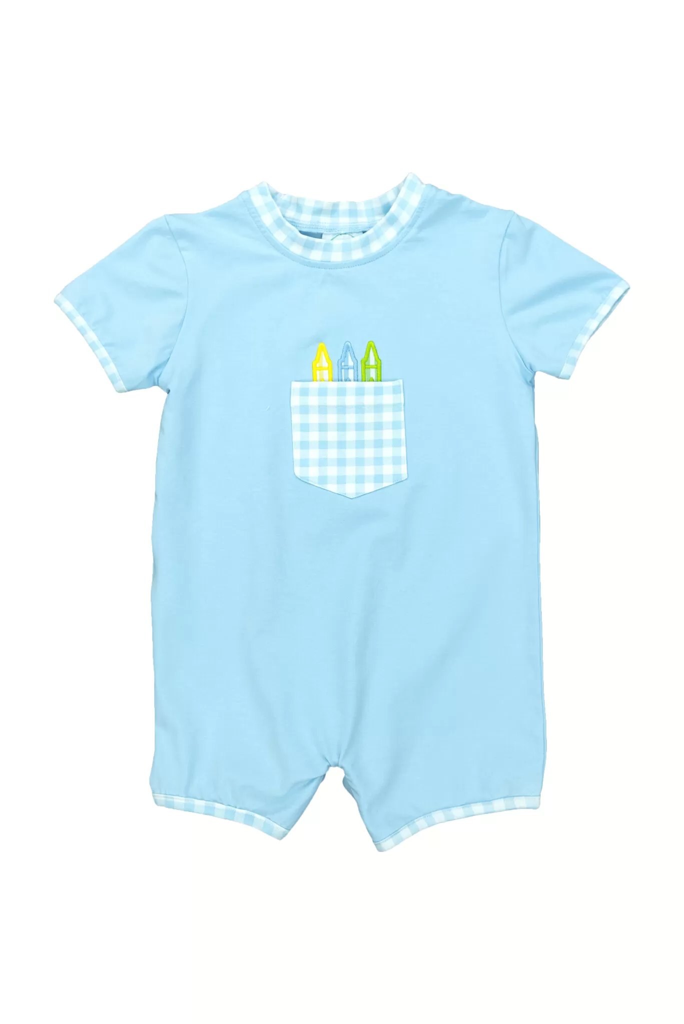 Boys Blue Crayon Romper