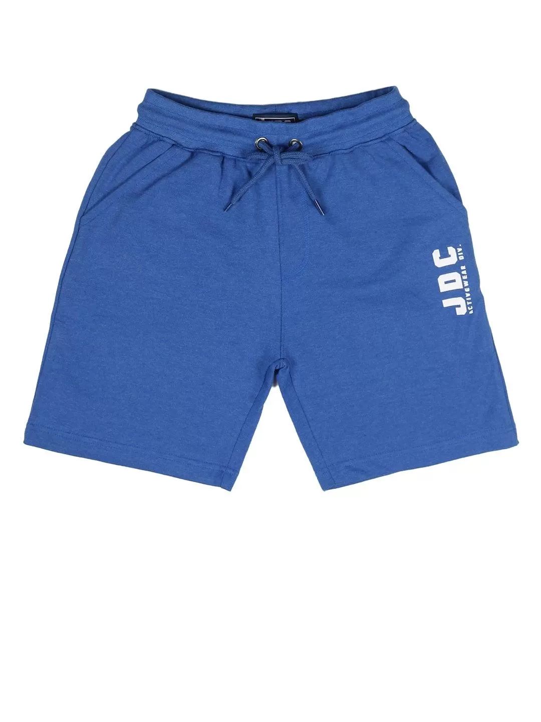 BOY'S BLUE SOLID REGUALR FIT KNIT SHORTS