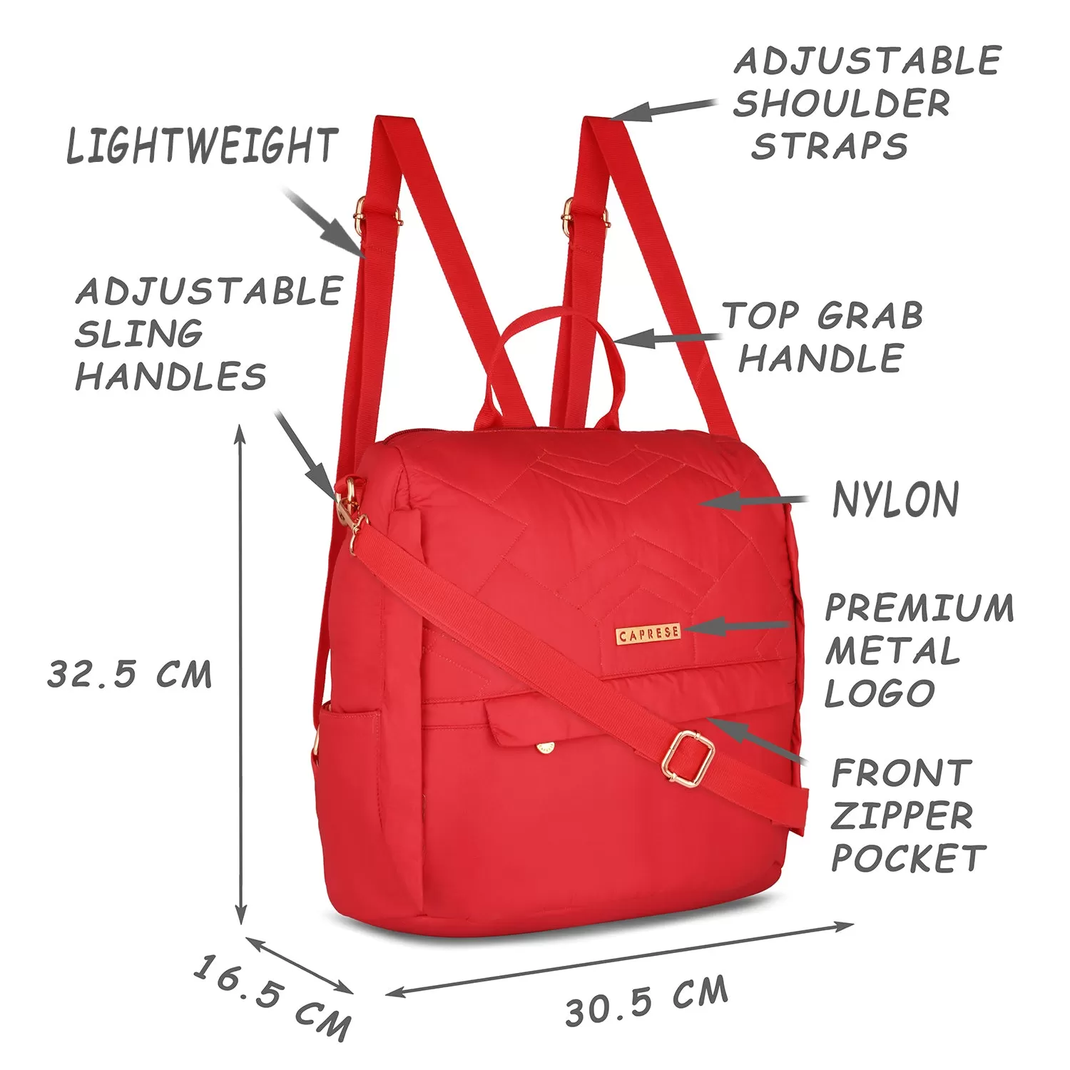 Caprese Clara Backpack Large Red