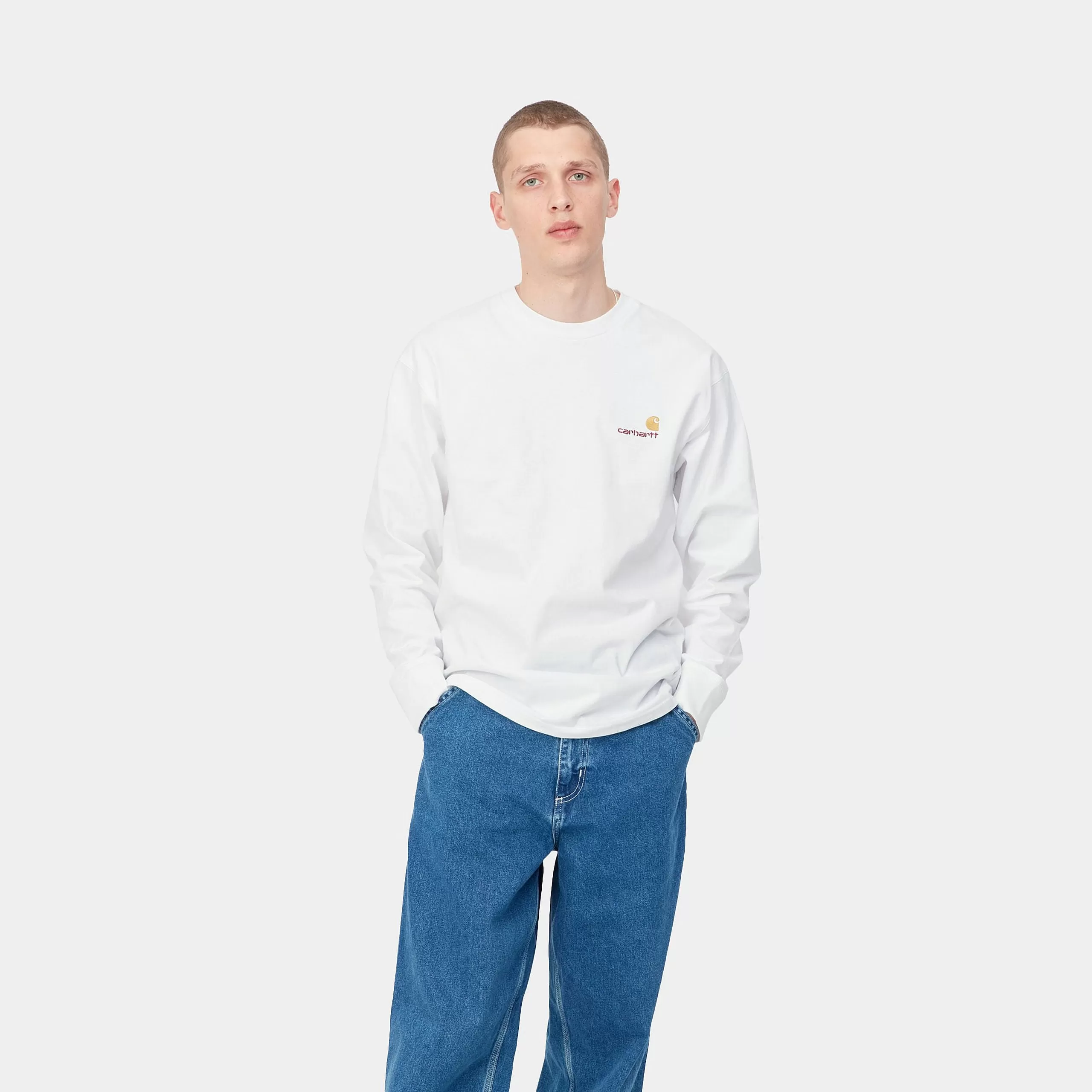 Carhartt L/S American Script T-Shirt White