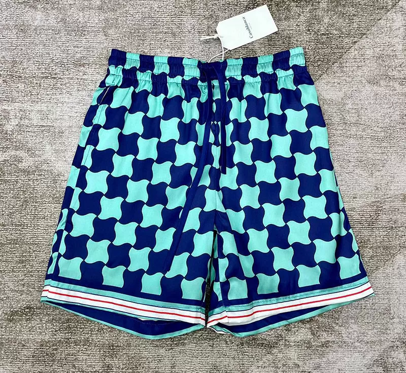 CASABLANCA Pool Tile Silk Shorts