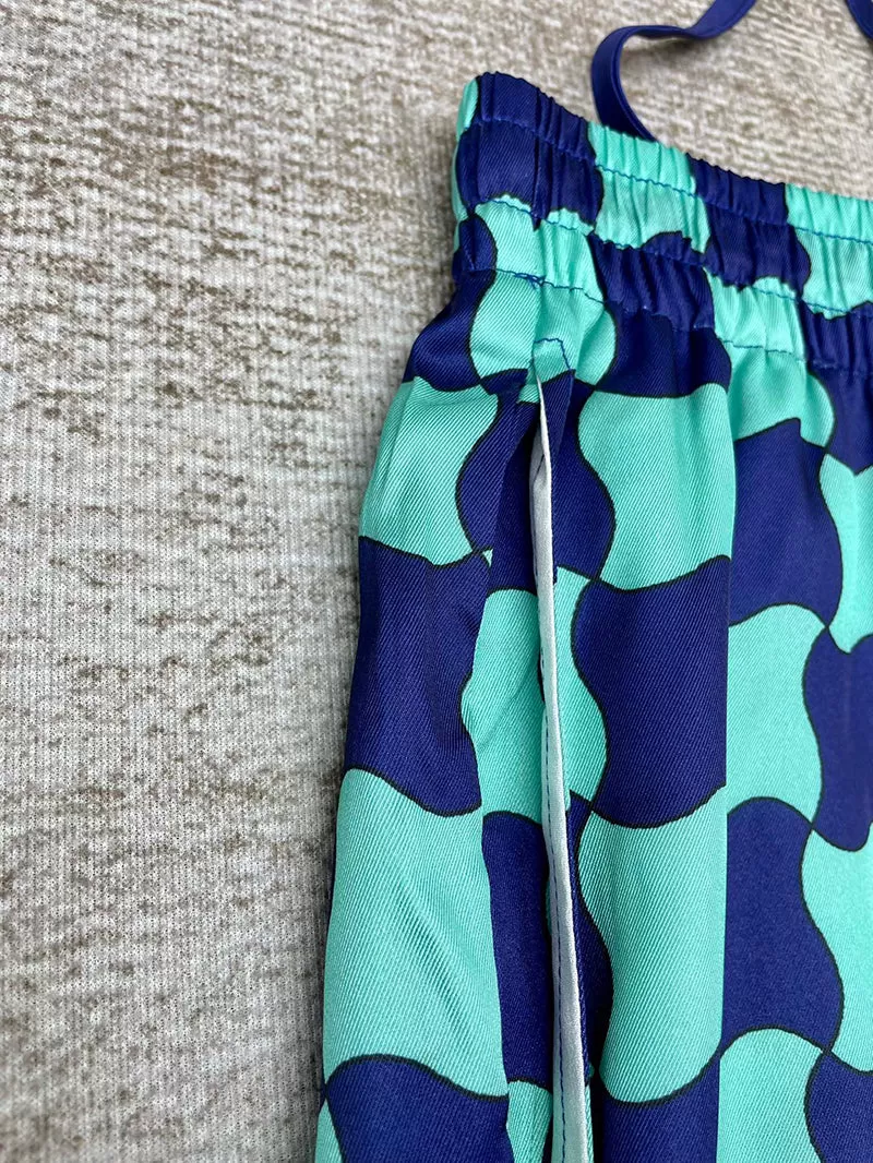 CASABLANCA Pool Tile Silk Shorts