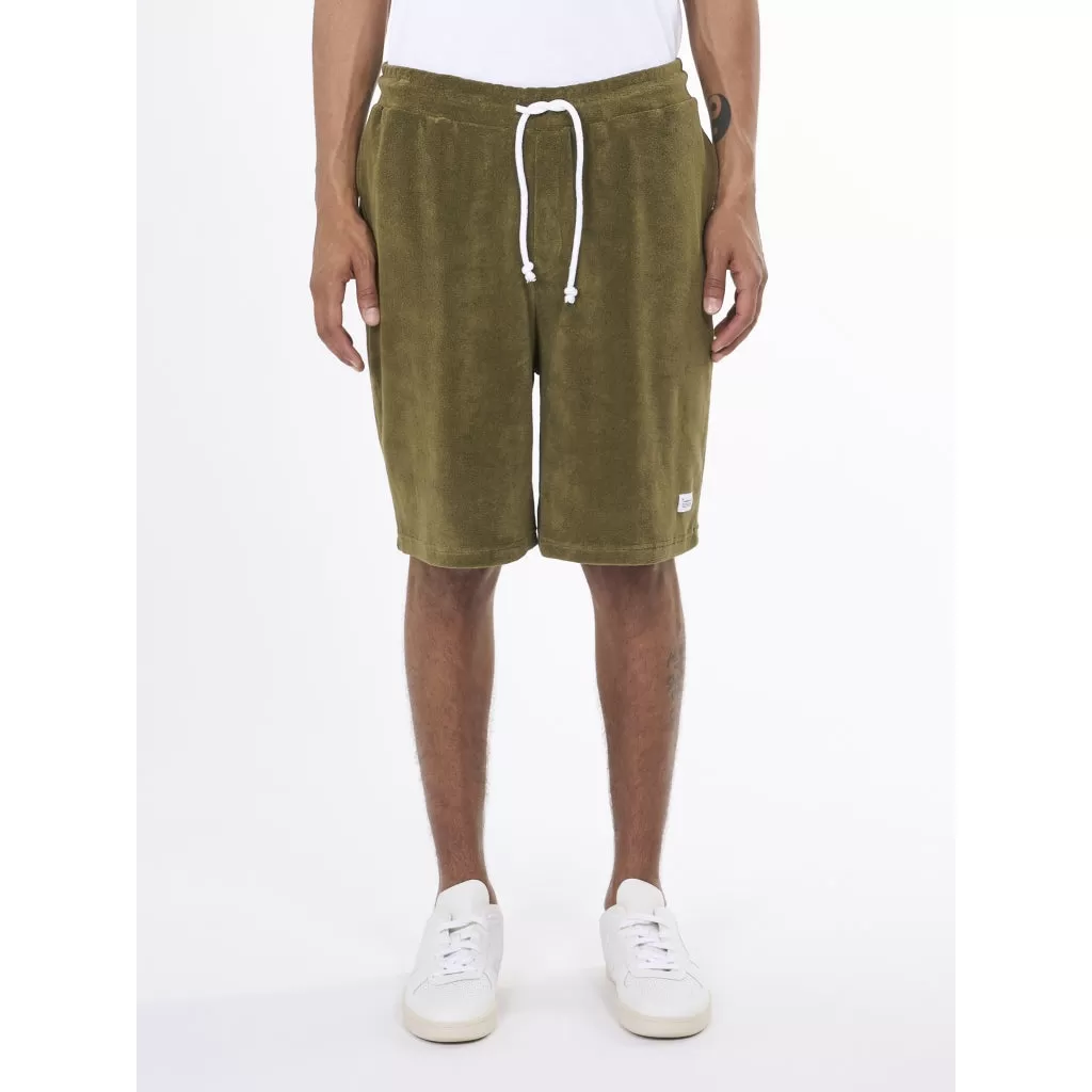 Casual terry shorts - Burned Olive