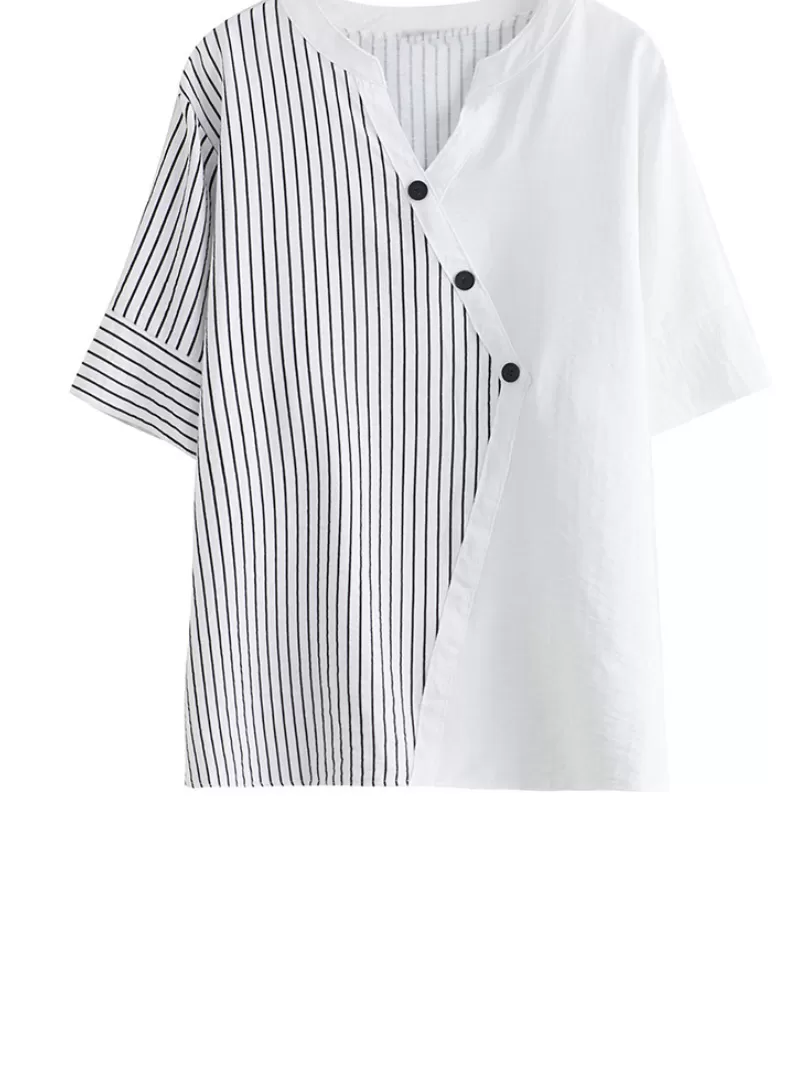 Charming Women's Button-Up Striped Tops