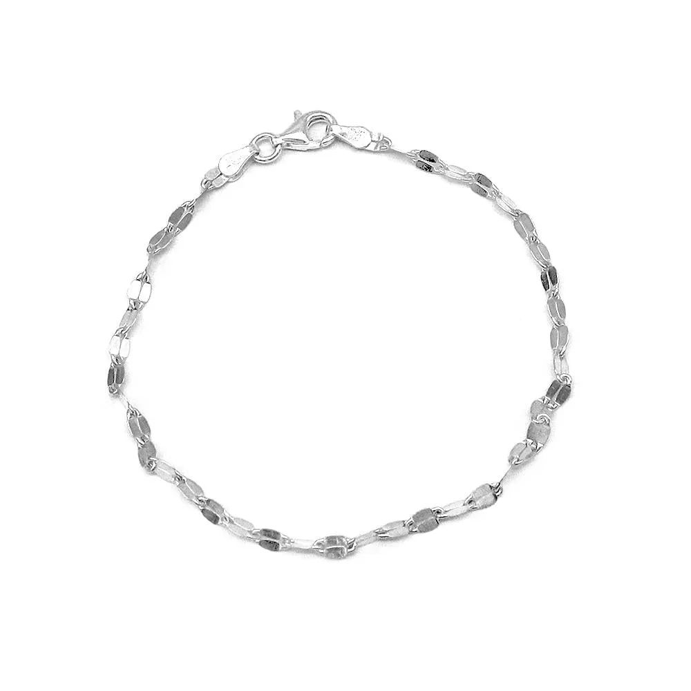 Chiaki Silver Bracelet with Moka Link Chain