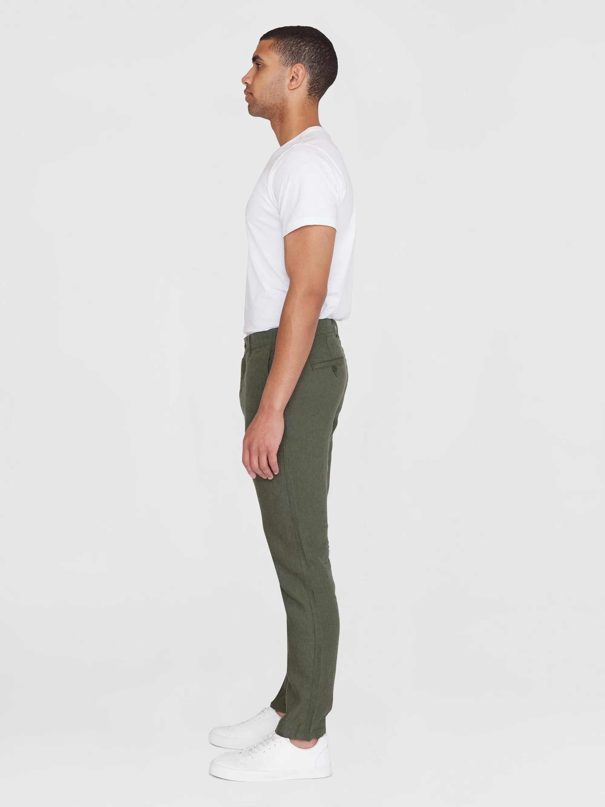 CHUCK regular linen pants - GOTS/Vegan - Burned Olive