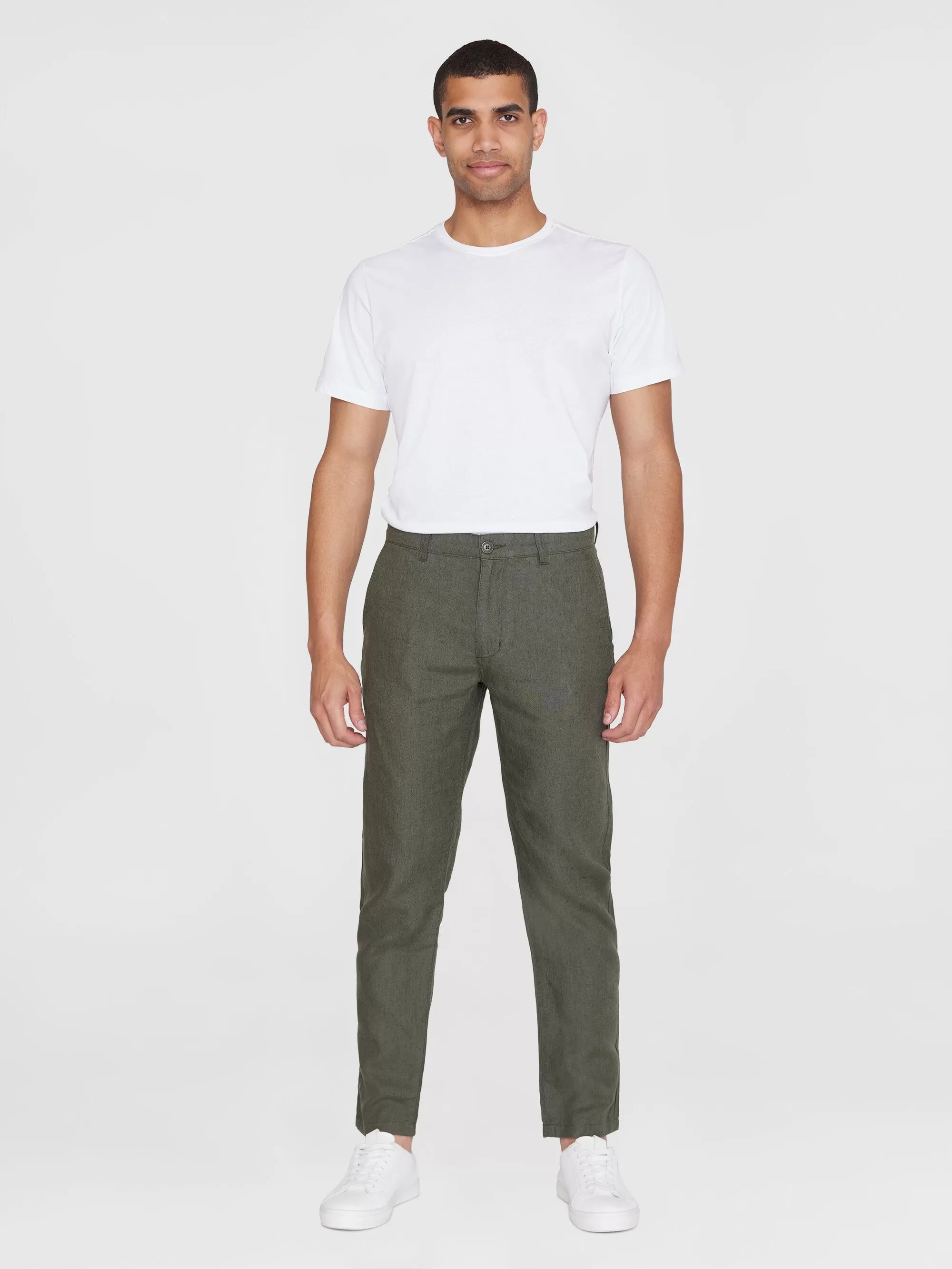 CHUCK regular linen pants - GOTS/Vegan - Burned Olive