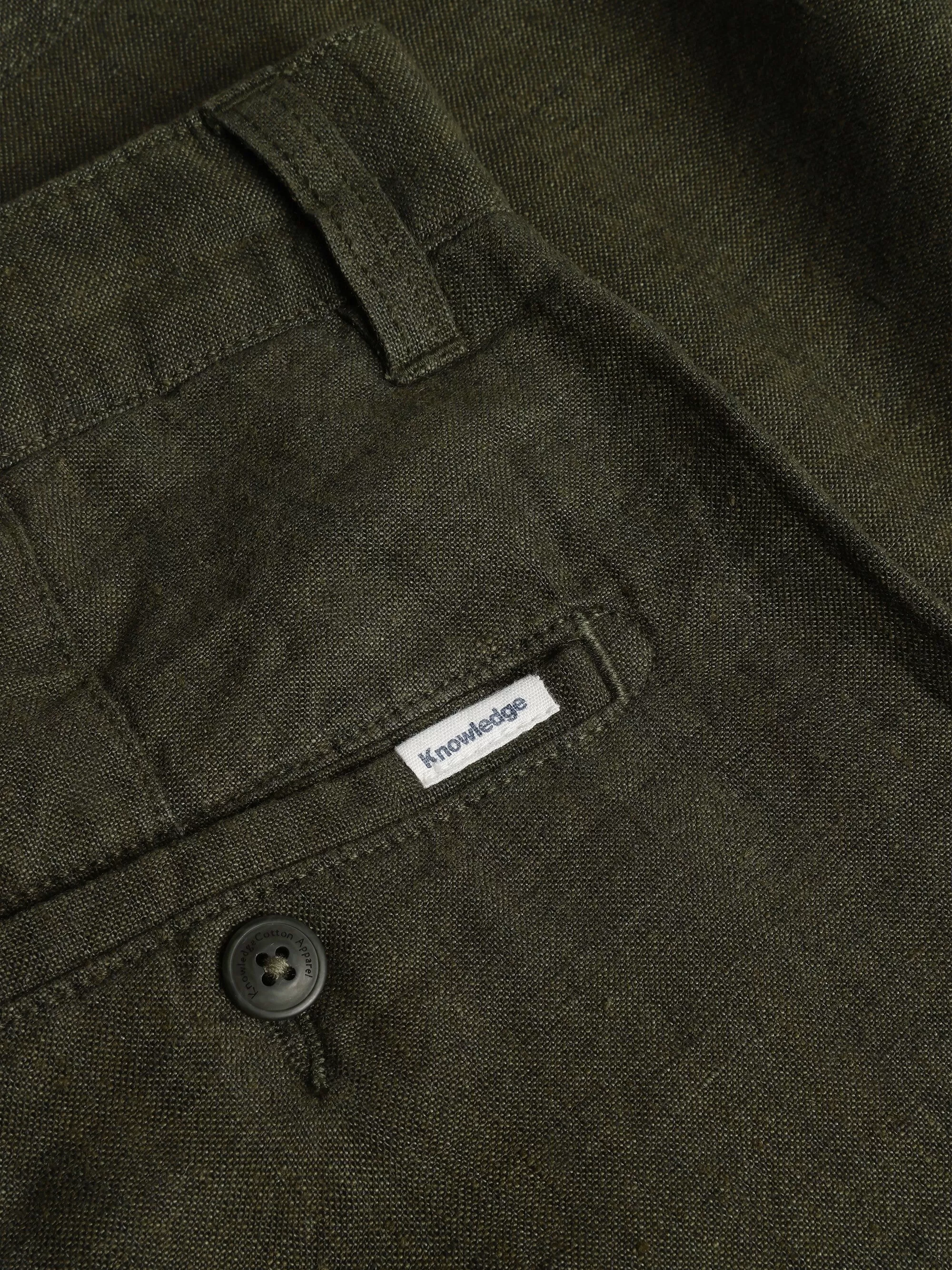 CHUCK regular linen pants - GOTS/Vegan - Burned Olive