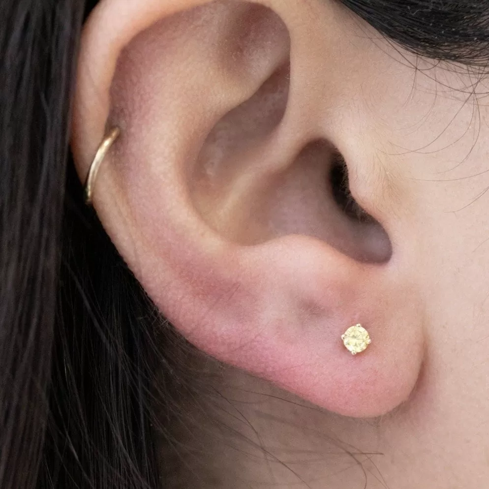 Citrine Cartilage Flat Back Earring