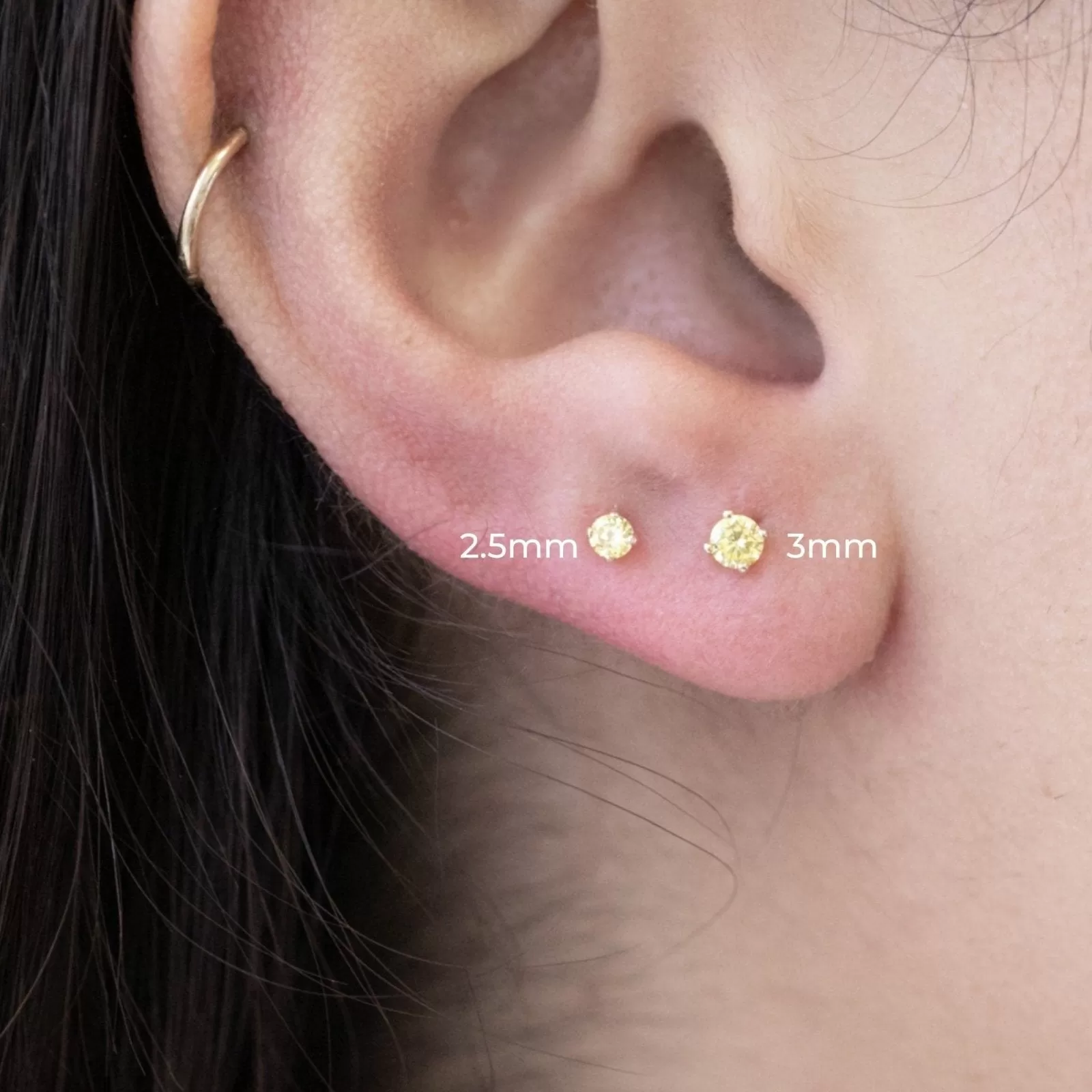 Citrine Cartilage Flat Back Earring