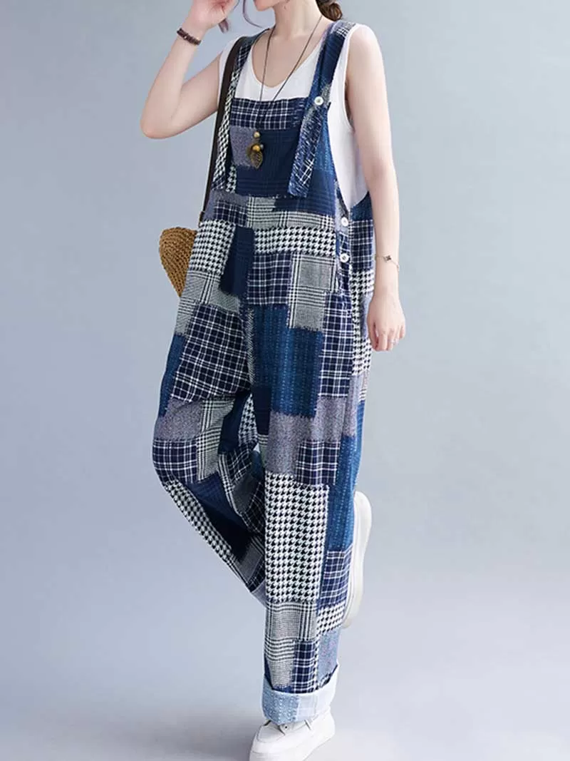 Cotton Sleeveless Blue Overall Dungaree