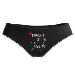 Couple Plain Women's Custom Name Property of Colorful Panties - heart