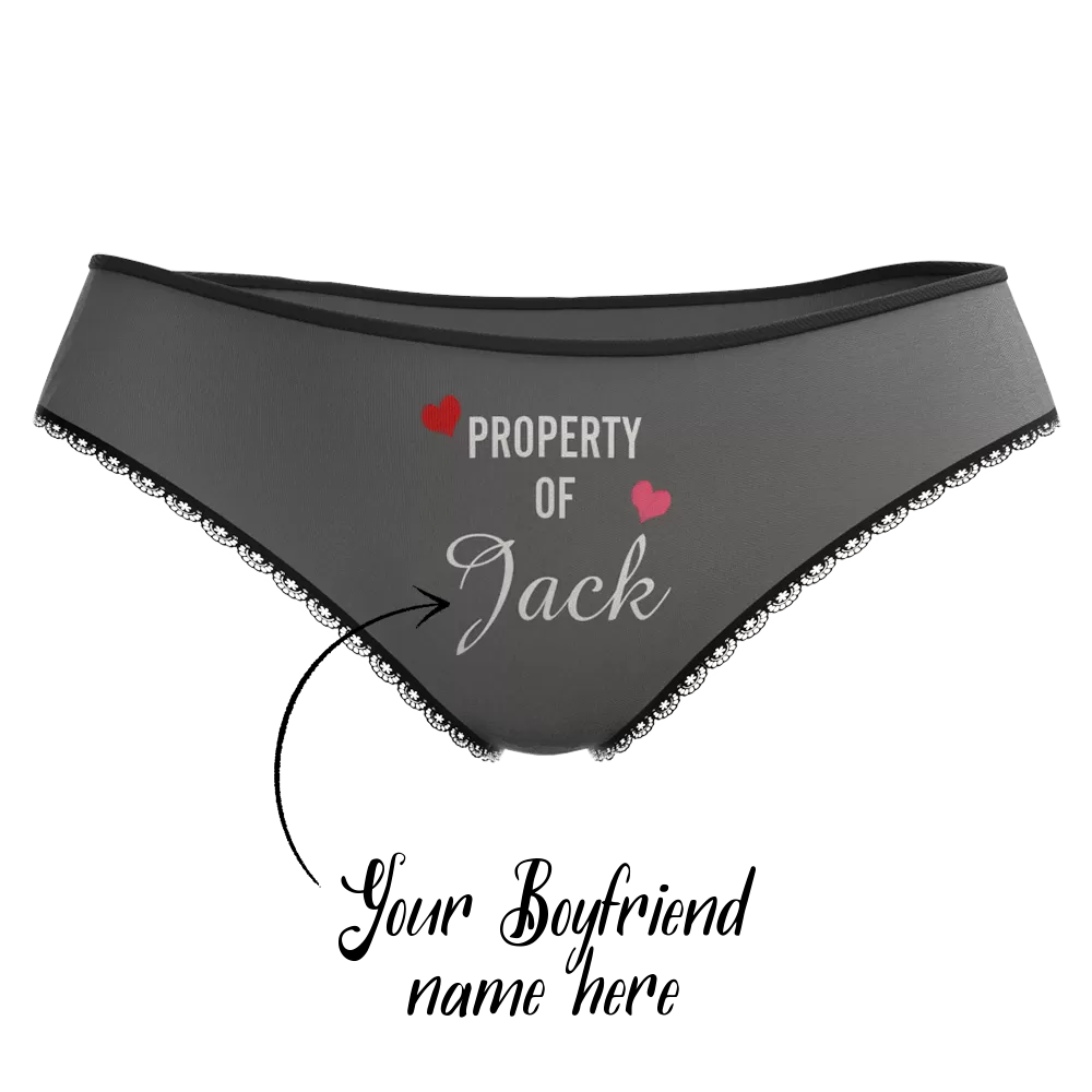 Couple Plain Women's Custom Name Property of Colorful Panties - heart