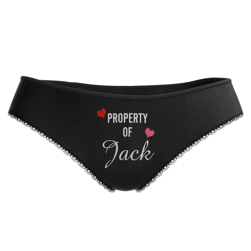 Couple Plain Women's Custom Name Property of Colorful Panties - heart