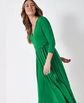 Crew Clothing - Wrap Jersey Dress - Green