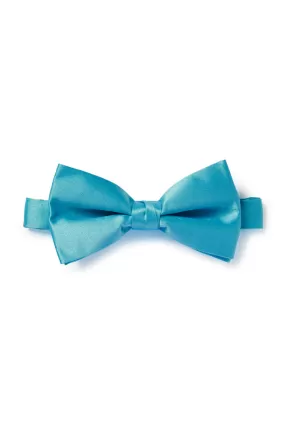 Dark Turquoise Satin Bow Tie