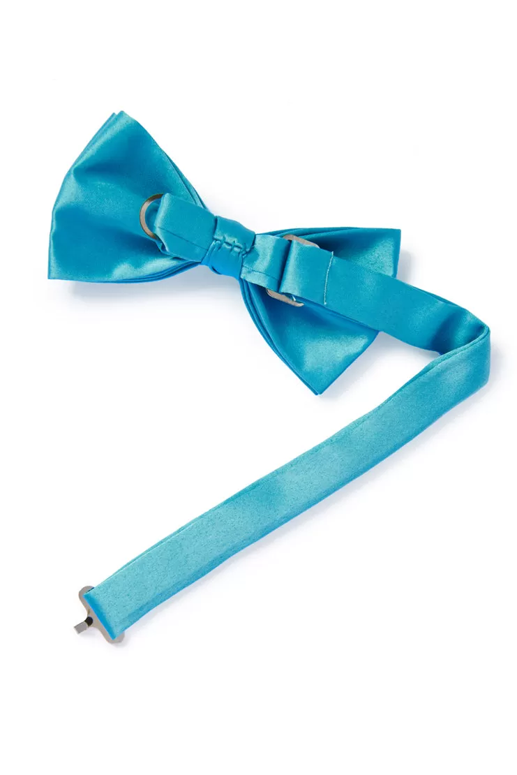 Dark Turquoise Satin Bow Tie