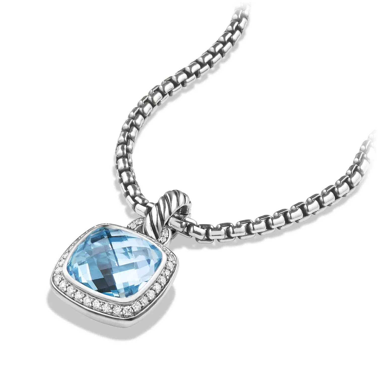 David Yurman Albion 11MM Pendant with Blue Topaz and Diamonds