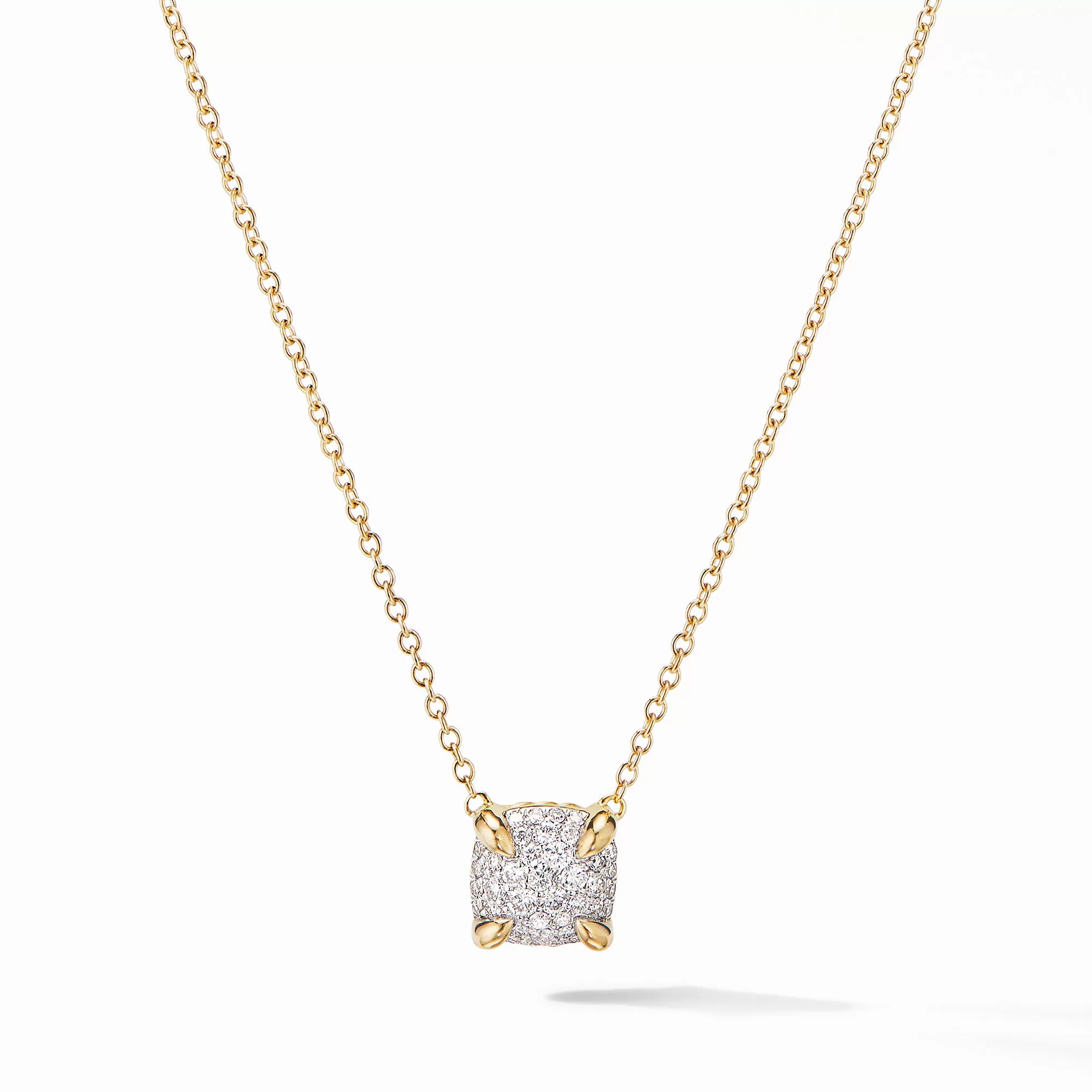 David Yurman Chatelaine Full Pave Diamonds Pendant Necklace in 18K Yellow Gold