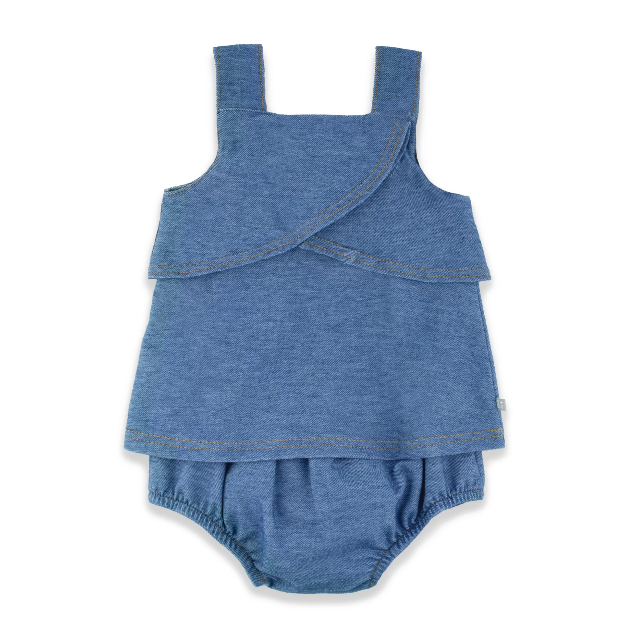 Denim Baby Ruffle Easyeo Romper