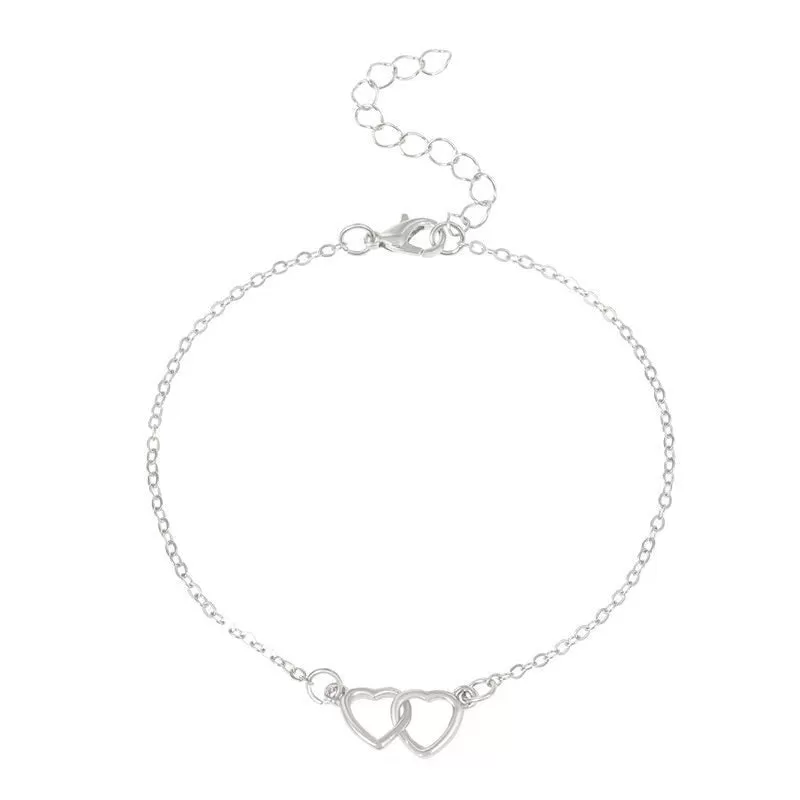 Double Heart Anklet