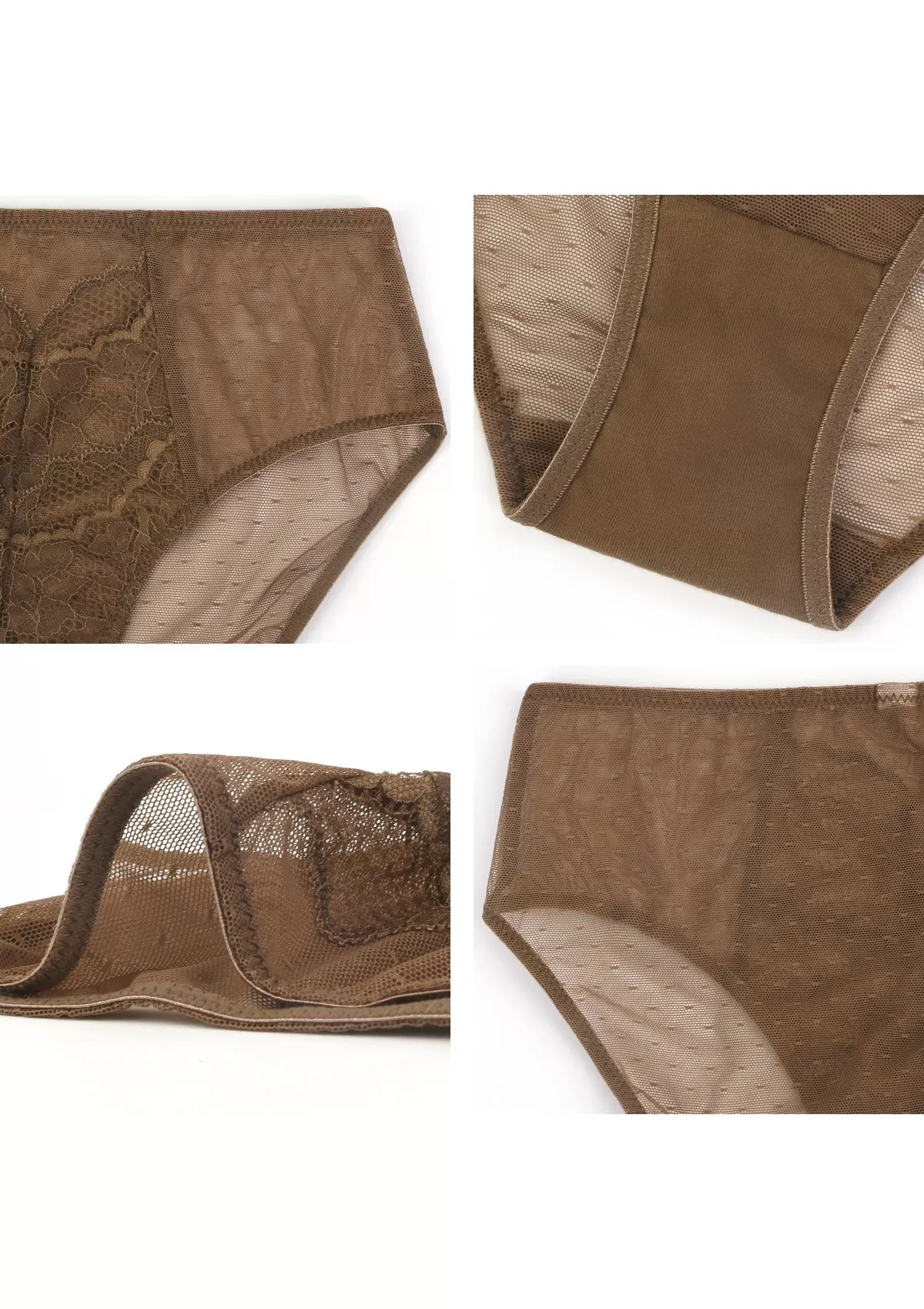 Enchante High-Rise Cocoa Brown Lace Brief Underwear