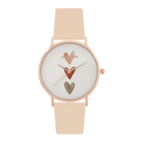 Ethereal Beige PU Strap Watch