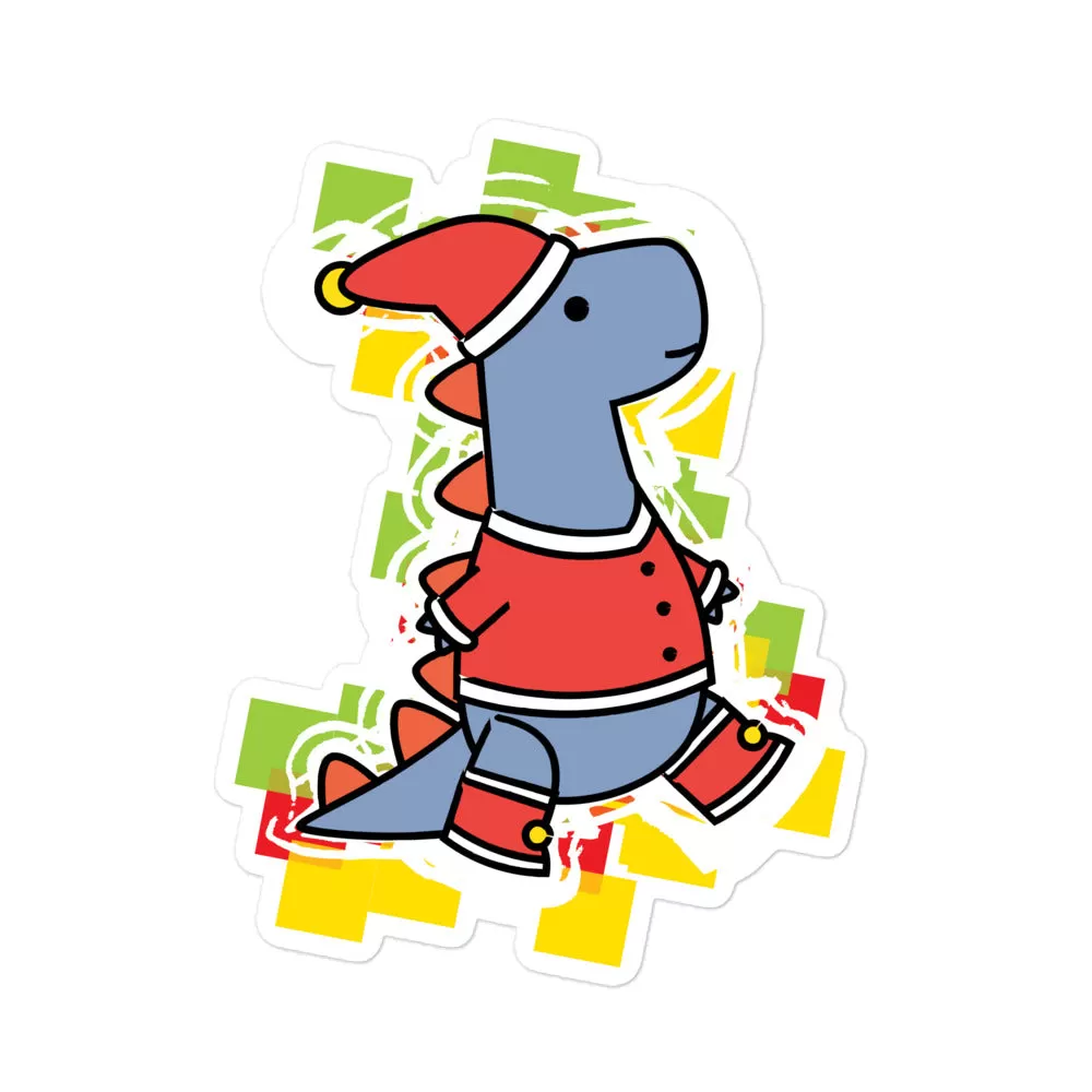 festive t-rex large sticker