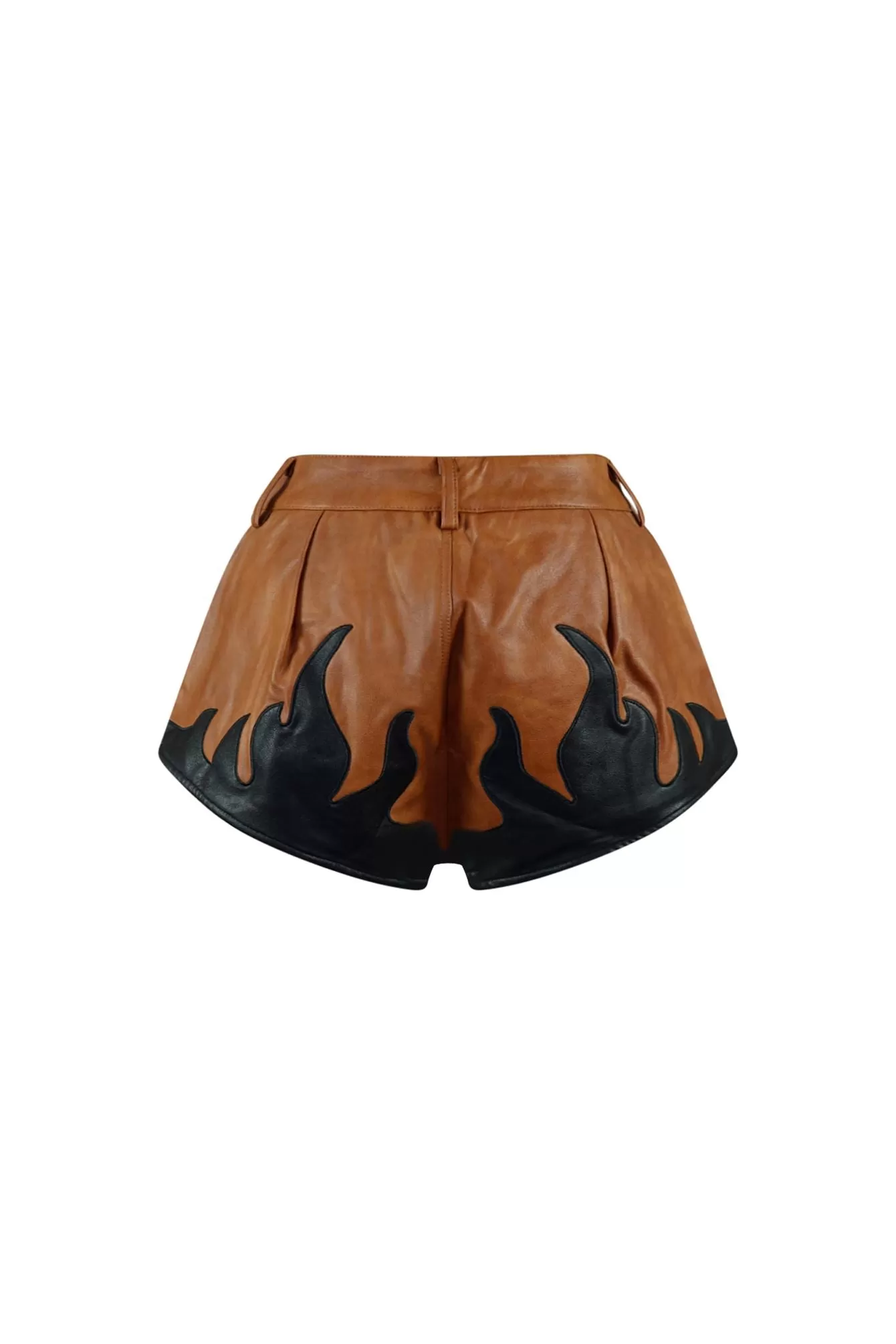 Flaming Hot Fire PU Shorts