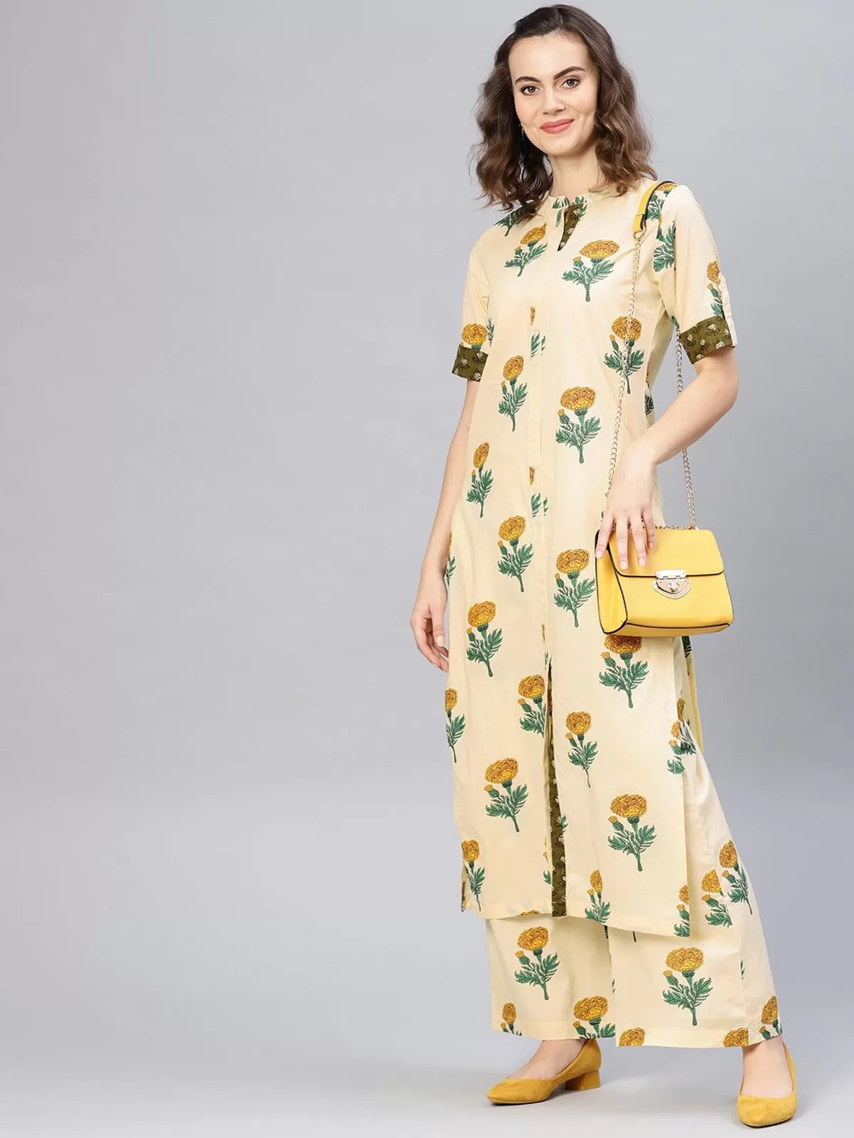 Floral Printed Kurta With Matching Palazzo