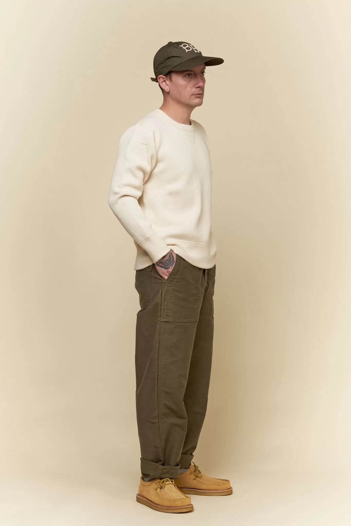 Fullcount French Moleskin Utility Trouser - Olive