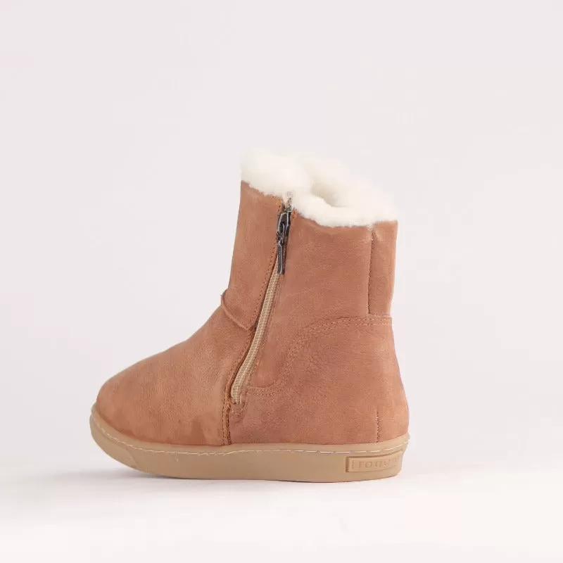 Fur-lined ugg Ankle Boot in Tobacco - 12455