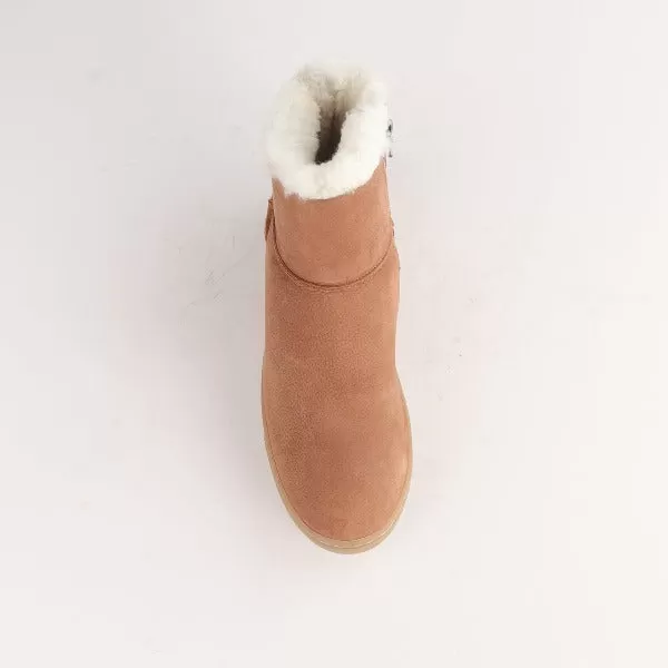 Fur-lined ugg Ankle Boot in Tobacco - 12455