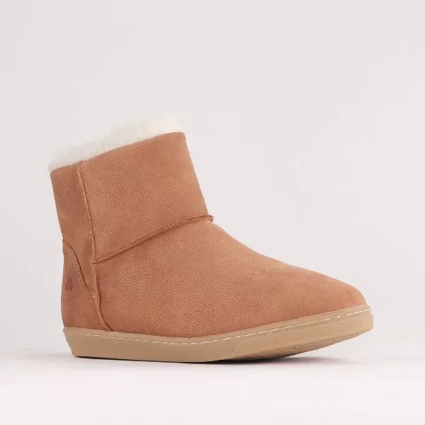 Fur-lined ugg Ankle Boot in Tobacco - 12455