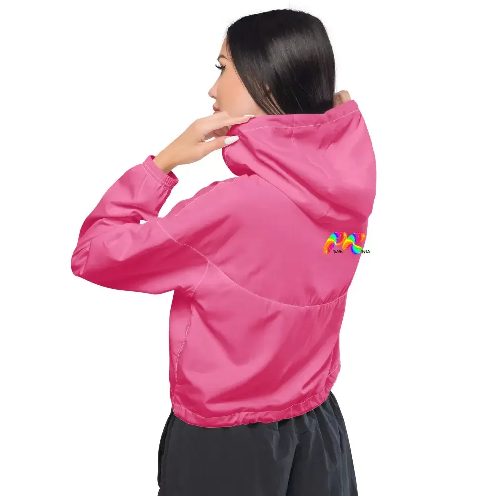 Fuscia Women’s Cropped Windbreaker