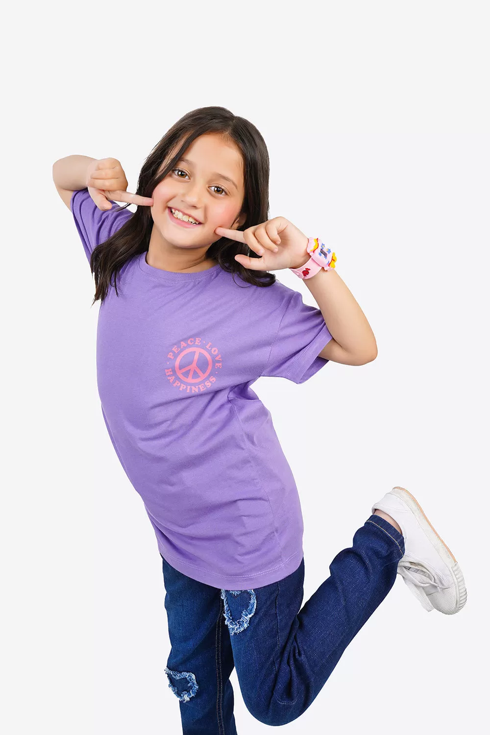 Girl's Short Sleeves Crew Graphics Tee