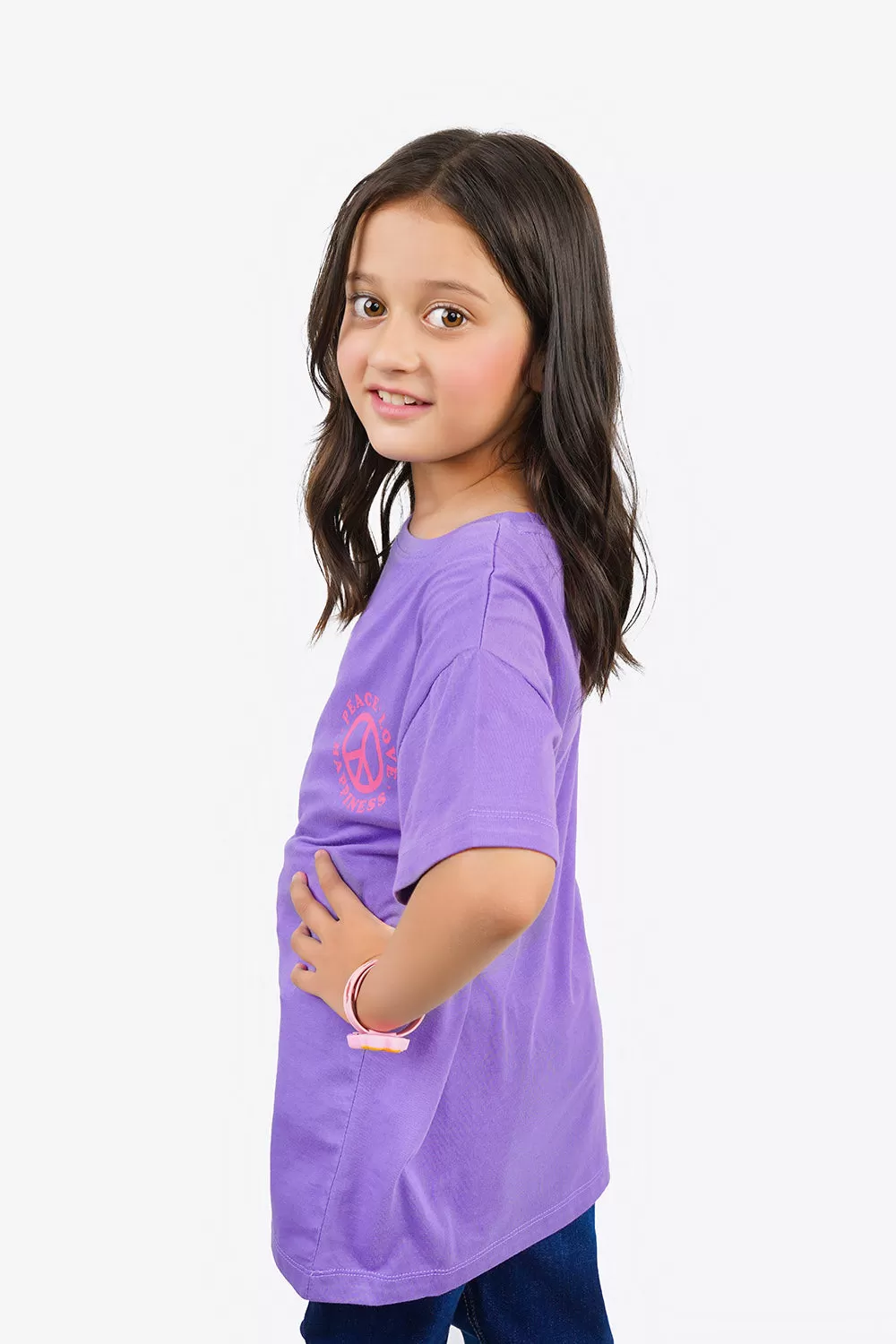 Girl's Short Sleeves Crew Graphics Tee