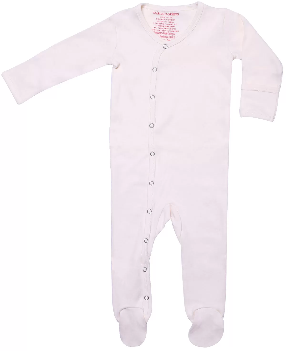 GOTS Certified Organic Cotton Baby Clothes Footed Sleepwear (Natural)