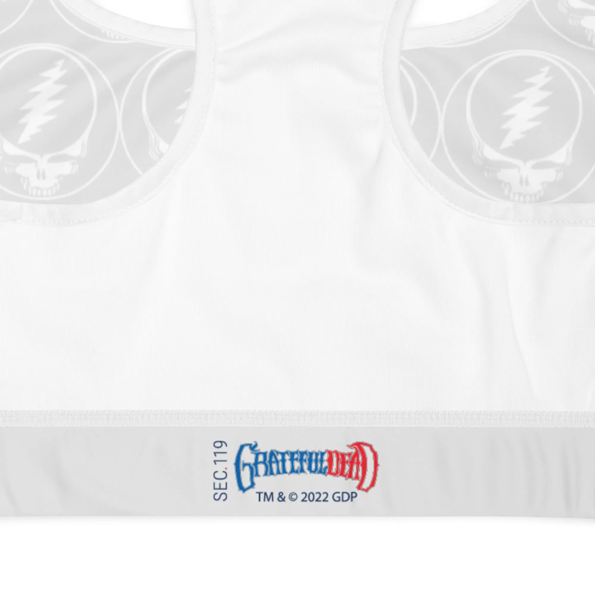 Grateful Dead | Sports Bra | Ice Grey and White Stealie