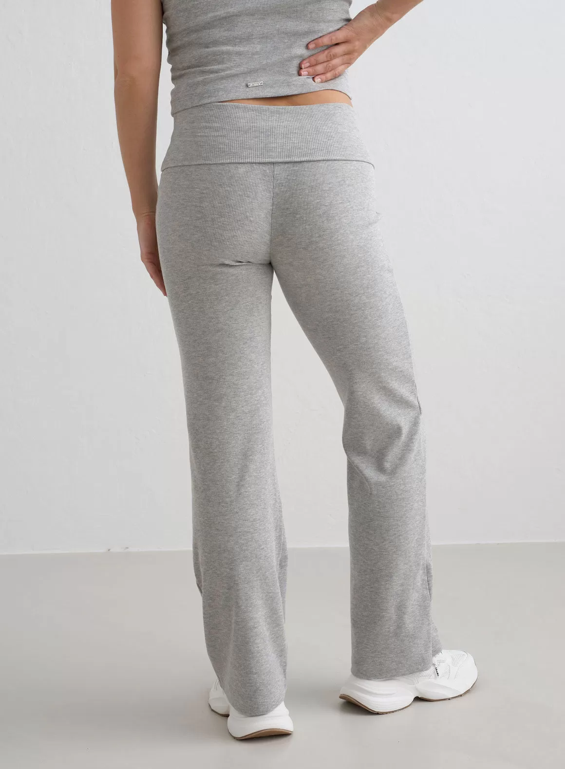 Grey Melange Ease Ribbed Petite Pants