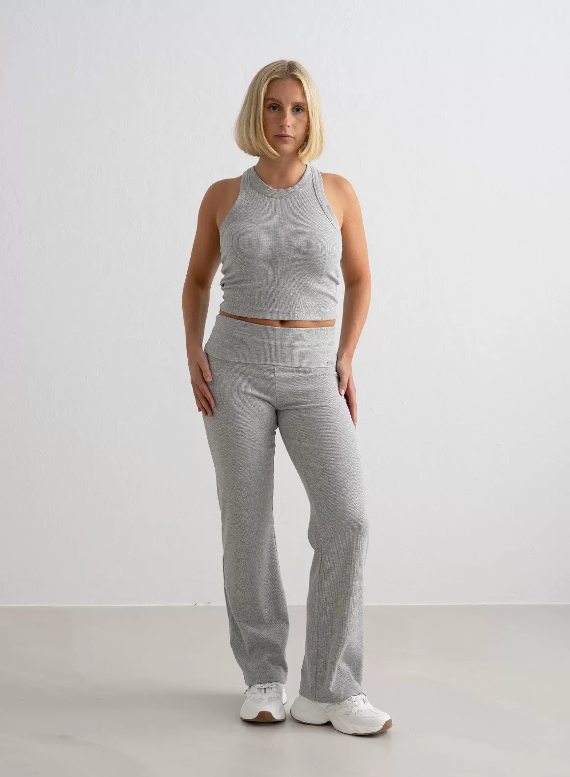 Grey Melange Ease Ribbed Petite Pants