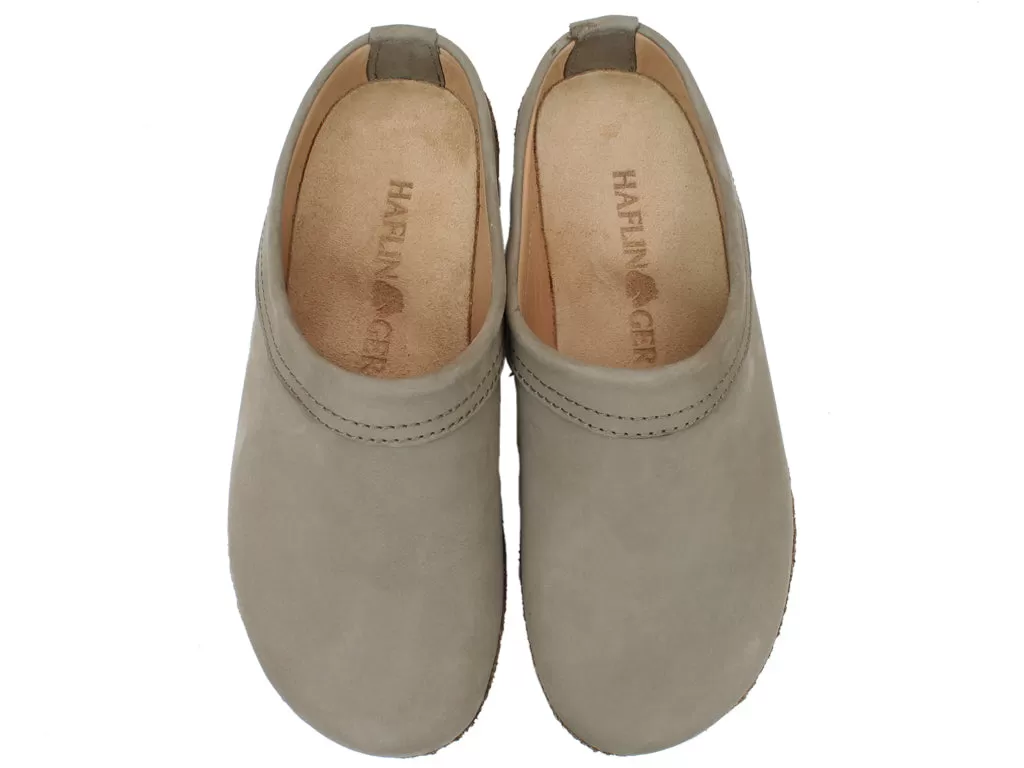 Haflinger Leather Clogs Malmo Taupe