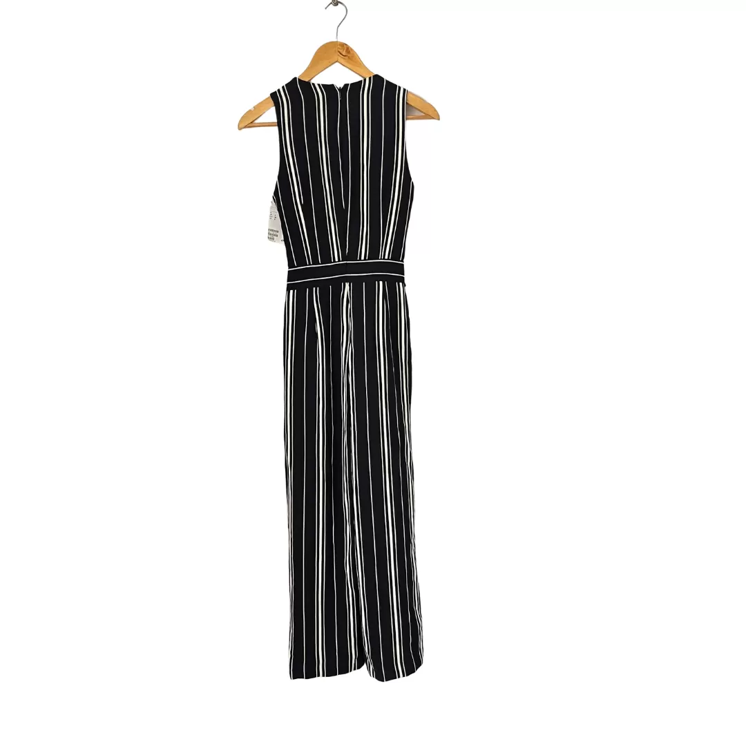 H&M Black & White Striped Sleeveless Jumpsuit | Brand New |